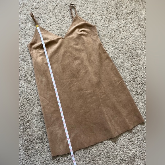 Aritzia Wilfred Free Tan Faux Suede Mini Dress Size XS- Festival Summer Flirty - Picture 10 of 11